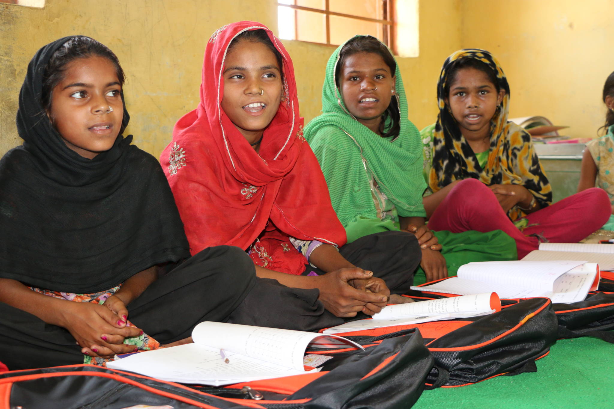 Girls enjoying their class at a UDAAN learning centers.