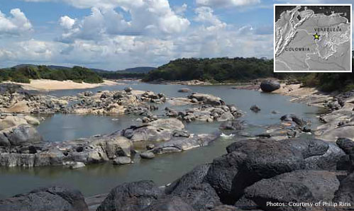 Aerial perspective of east panel at Picure (with interpretative overlay).